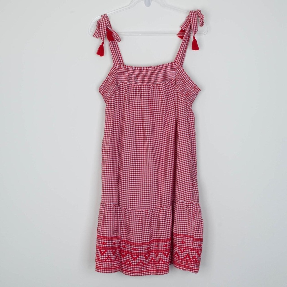 Red Gingham Sleeveless Dress